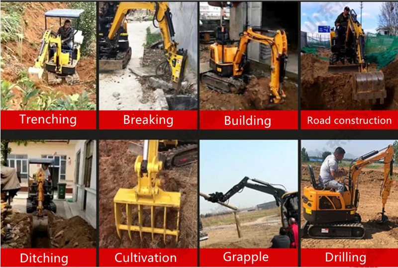 CE Certificate Farm Digger 0.9 Ton Mini Crawler Excavator and Accessories